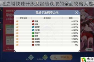 圣境之塔快速升级及经验获取的全面攻略大揭秘