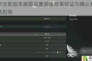 绝地求生新版本画面设置调整效果验证与确认修改成功方法指南