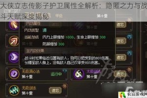 大侠立志传影子护卫属性全解析：隐匿之力与战斗天赋深度揭秘