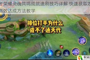 王者荣耀灵魂共鸣成就速刷技巧详解 快速获取攻略与高效达成方法教学