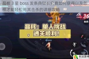 晶核 3 星 boss 发条典狱长究竟如何获得以及怎样才能轻松将其击杀的详细攻略