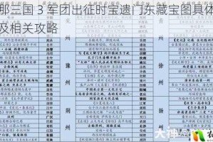 放开那三国 3 军团出征时宝遗门东藏宝图具体位置一览及相关攻略