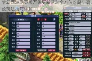 梦幻西游网页版万象更新活动全方位攻略与高效玩法技巧详解