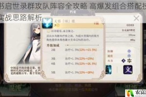 幻书启世录群攻队阵容全攻略 高爆发组合搭配技巧与实战思路解析