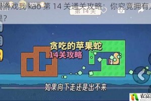 最囧游戏我 kao 第 14 关通关攻略：你究竟拥有几个苹果？