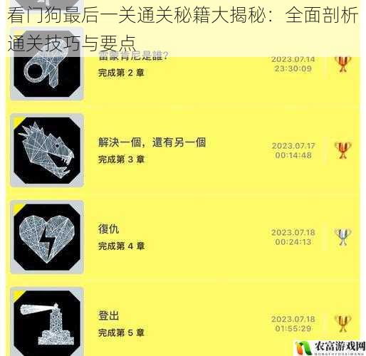 看门狗最后一关通关秘籍大揭秘:全面剖析通关技巧与要点