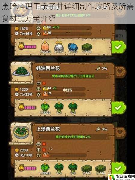 黑暗料理王亲子丼详细制作攻略及所需食材配方全介绍