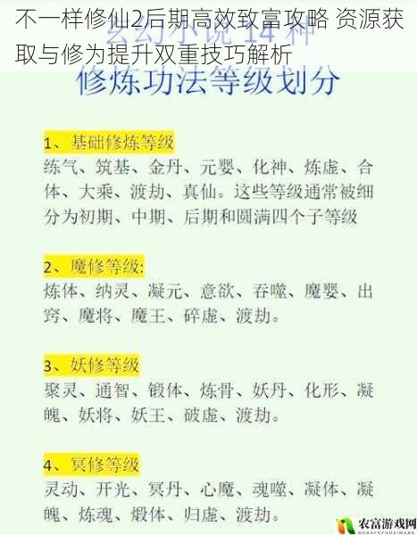 不一样修仙2后期高效致富攻略 资源获取与修为提升双重技巧解析