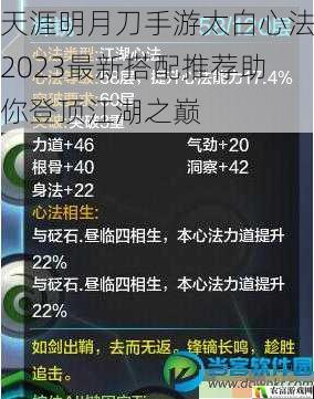 天涯明月刀手游太白心法2023最新搭配推荐助你登顶江湖之巅