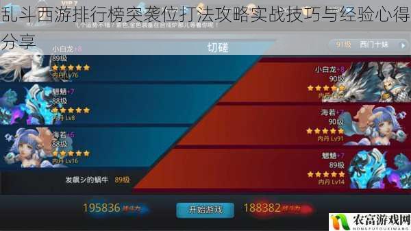 乱斗西游排行榜突袭位打法攻略实战技巧与经验心得分享