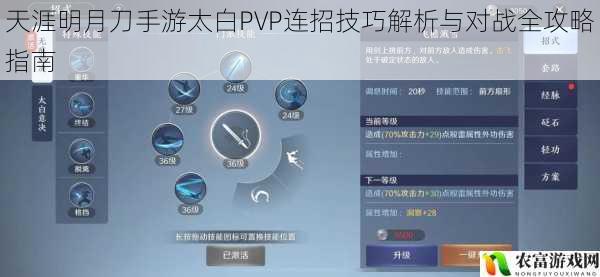 天涯明月刀手游太白PVP连招技巧解析与对战全攻略指南