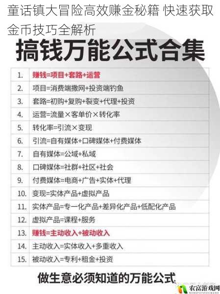 童话镇大冒险高效赚金秘籍 快速获取金币技巧全解析