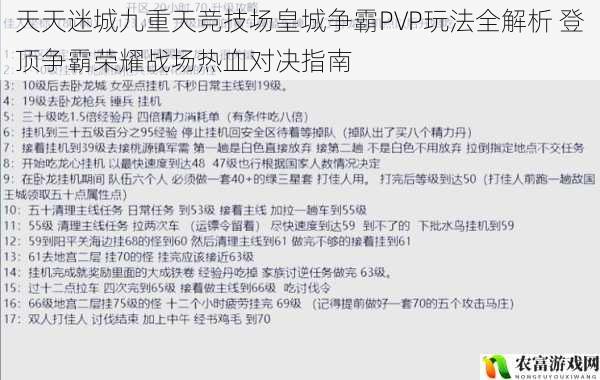 天天迷城九重天竞技场皇城争霸PVP玩法全解析 登顶争霸荣耀战场热血对决指南