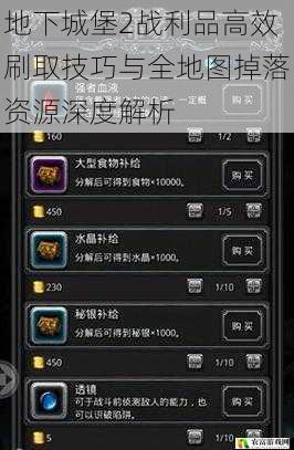 地下城堡2战利品高效刷取技巧与全地图掉落资源深度解析
