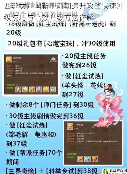 西游女儿国新手前期速升攻略快速冲级技巧与高效升级方法详解