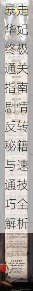 暴走华妃终极通关指南剧情反转秘籍与速通技巧全解析