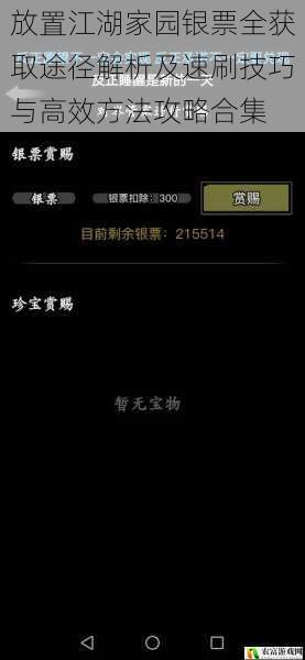 放置江湖家园银票全获取途径解析及速刷技巧与高效方法攻略合集