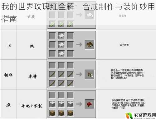 我的世界玫瑰红全解:合成制作与装饰妙用指南